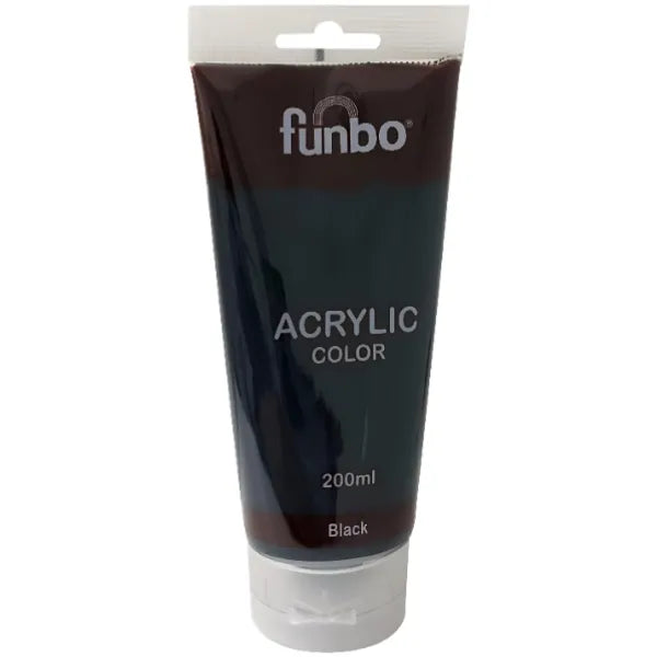 Funbo Acrylic Color Tube 200ml Black (AYHO21)