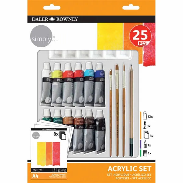Daler Rowney Simply Acrylic 25 Pieces Set