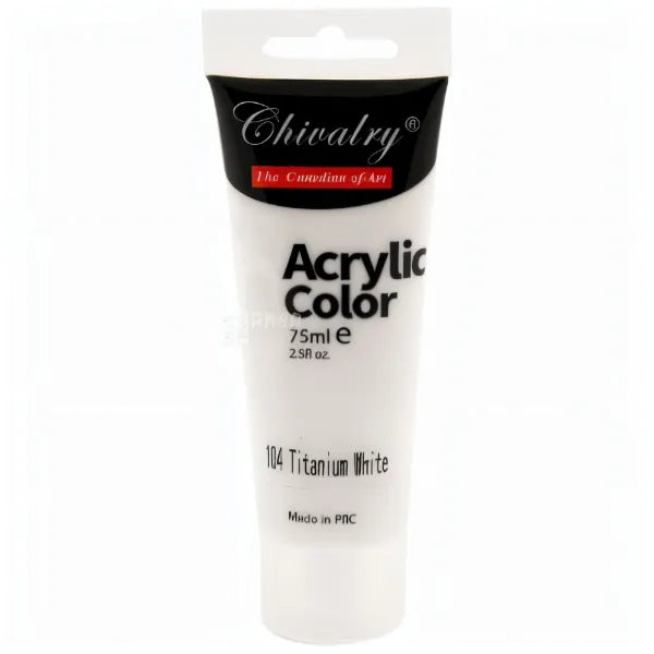 Chivalry Acrylic Color Tube 75ml- Titanium White Colour