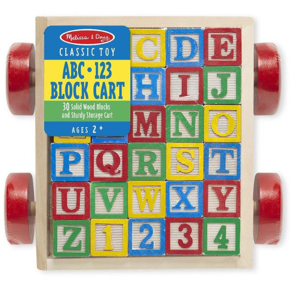 Melissa & Doug Classic Abc Block Cart With 30 Solid Wood Alphabet Blocks alternate