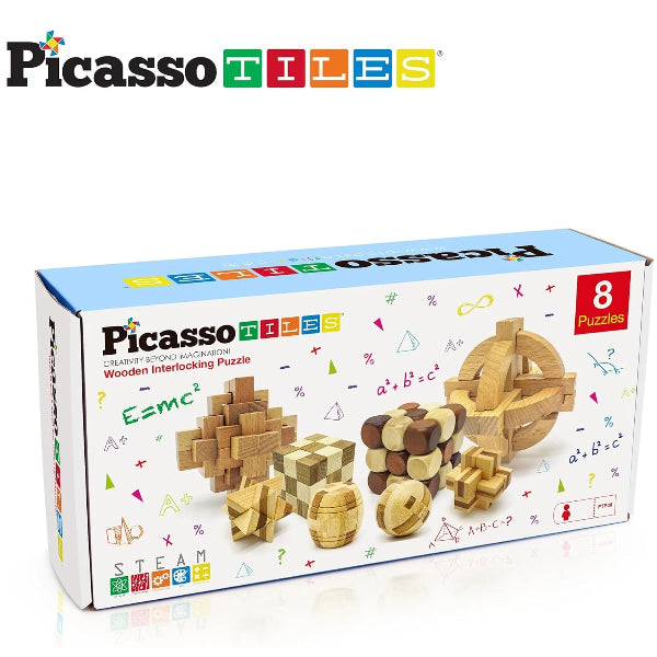 Picasso Magnetic Wooden Interlocking Puzzle 8Pcs – Montessori Educational Brain Puzzle Toy