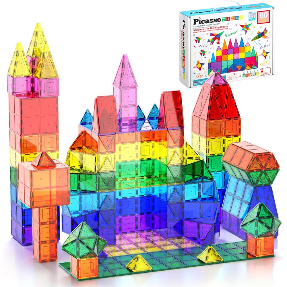 Picassotiles Stem Magnetic Building Blocks Set – 60 Pieces