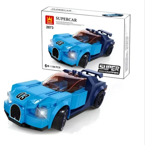 Super Champion Bricks Car - Blue Color