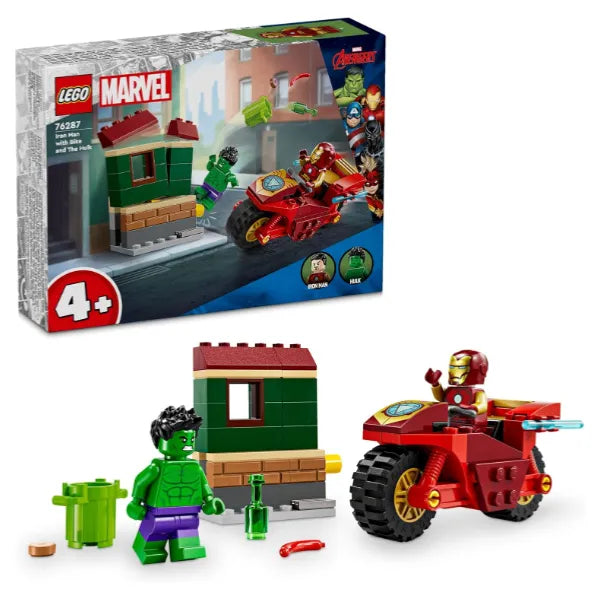 Lego Super Heroes Iron Man with Bike and The Hulk Toy 76287 with 68 pcs