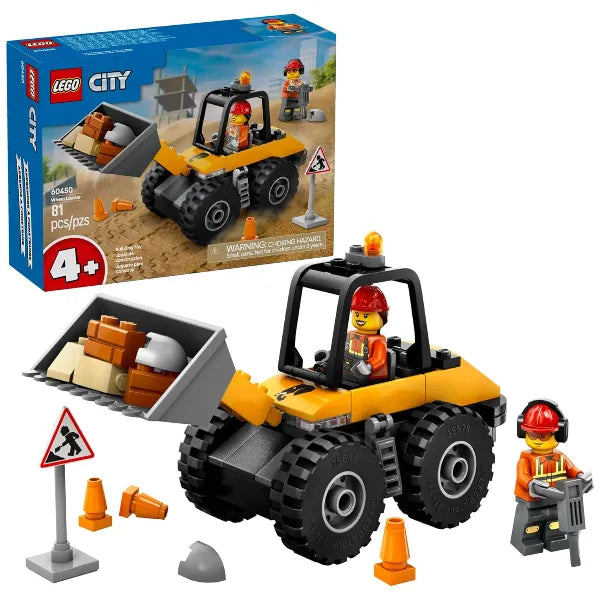 LEGO City Yellow Construction Wheel Loader – Learning & Play Set 60450 - 81 PCS