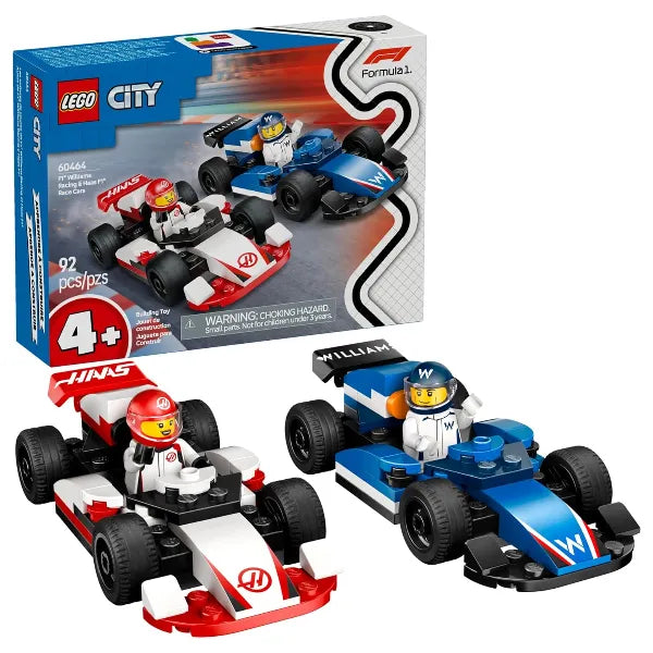 LEGO City F1 Williams Racing & Haas F1 Race Car Toys 60464 - 92 PCS