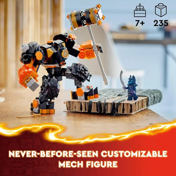 LEGO Cole’s Elemental Earth Mech Customizable Mini Ninja Action Toy with Cole & Wolf Warrior Minifigures – Building Set 71806 - 235 PCS alternate