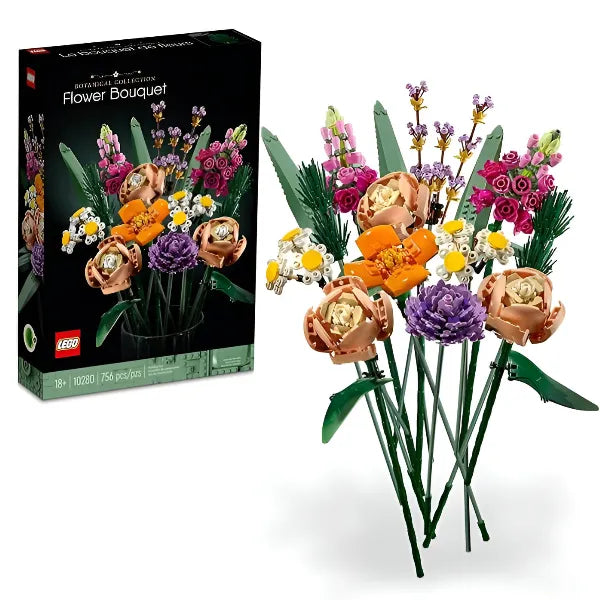LEGO Icons Flower Bouquet Building Set - Artificial Flowers for Decoration for Home and Display