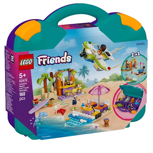 LEGO Friends Creative Beach and Travel Suitcase Toy Building Set 42672