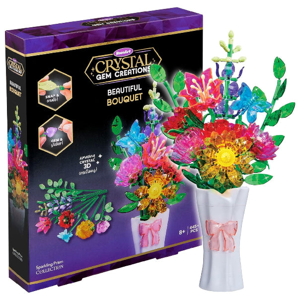RoseArt Crystal Gem Creations Beautiful Jewel Bouquet Kit-400 Pieces(BBTT326)