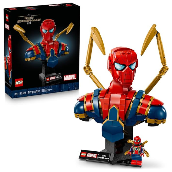 LEGO Marvel Iron Spider-Man Bust Collectible - Building Kit -76326 (379 Pieces)