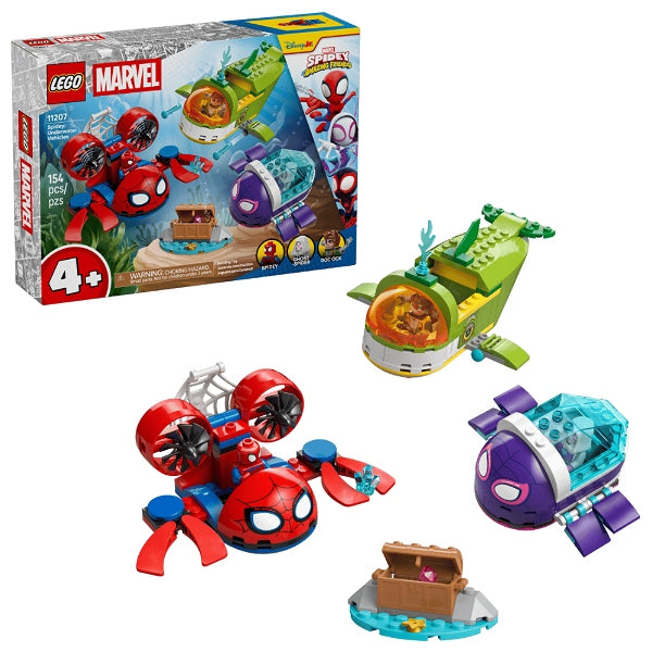 Lego Marvel Spidey Underwater Vehicles Building Blocks Playset 11207 - 154 Pcs