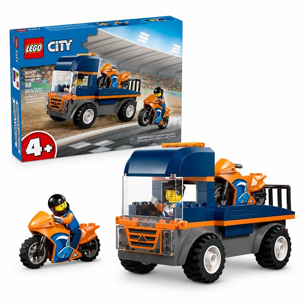 Lego City Motorcycle Transporter Building Blocks Playset 60491 - 88 Pcs