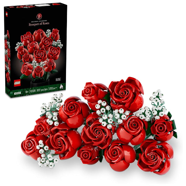 Lego Botanicals Bouquet of Roses – Artificial Flower Building Set 10328 (822 Pieces)