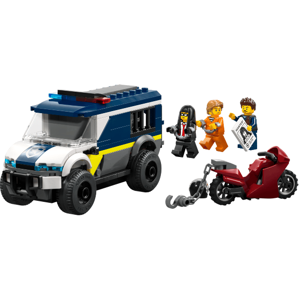 LEGO® City Police Prisoner Transport Van Set 60479 – Buildable Police Truck & Jail Cell with Motorcycle for Kids 6+ alternate