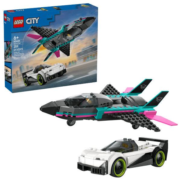 LEGO® City Jet vs. Car Set 60489 – Buildable Supersonic Jet & Supercar for Kids 6+