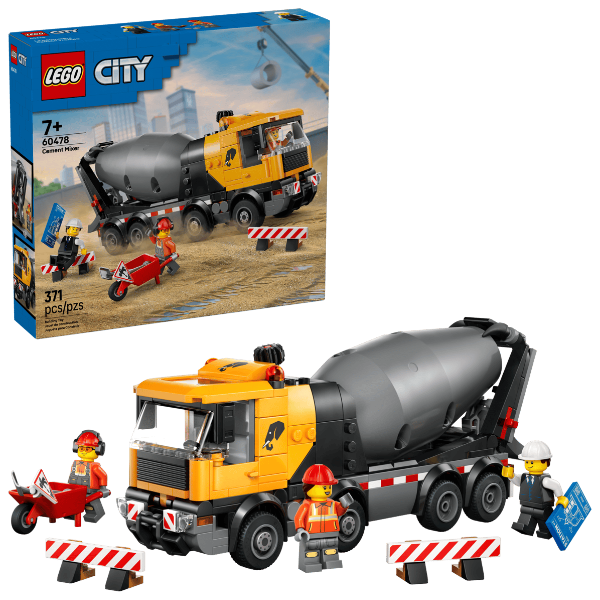 LEGO® City Cement Mixer Truck Set 60478 – Buildable Construction Vehicle for Kids 7+