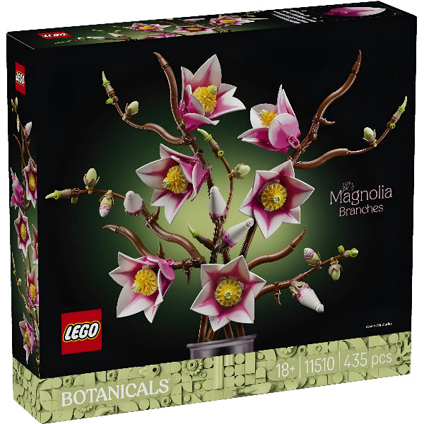 Lego Magnolia Branches 11510 – Realistic Lego Flowers Building Set For Adults 18+, 435 Pieces