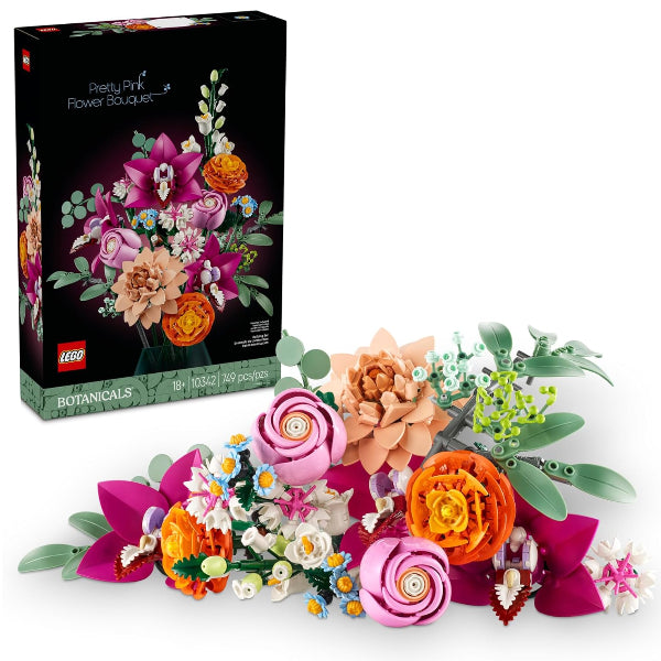 Lego Botanicals Pretty Pink Flower Bouquet 10342, 749 Pieces Building Set