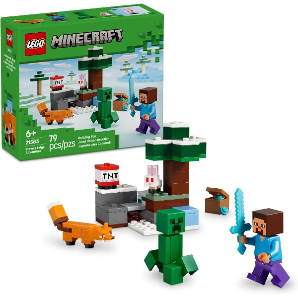 LEGO Minecraft Steve’s Taiga Adventure Playset, 79 Pieces