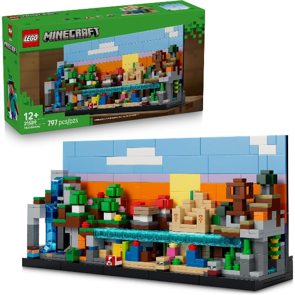 LEGO Minecraft Mini Biomes Display Building Set, 797 Pieces