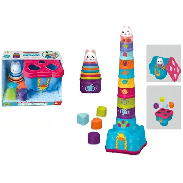 Animal Castle Nesting And Stacking Cups Educational Blocks Toys For Kids- Toddlers