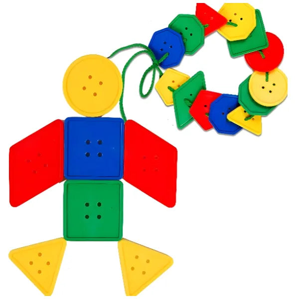 Button shapes Threading blocks Toy  alternate