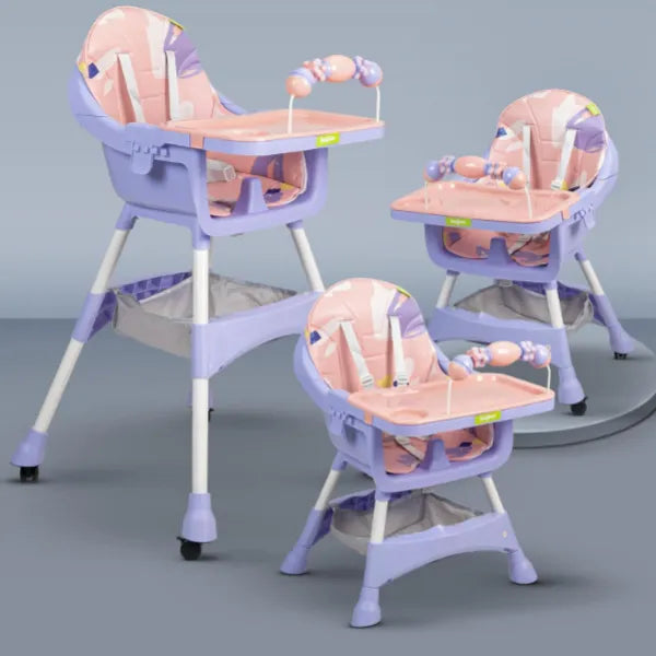 Baybee Aurora Convertible Baby High Chair for Kids -Pink Purple