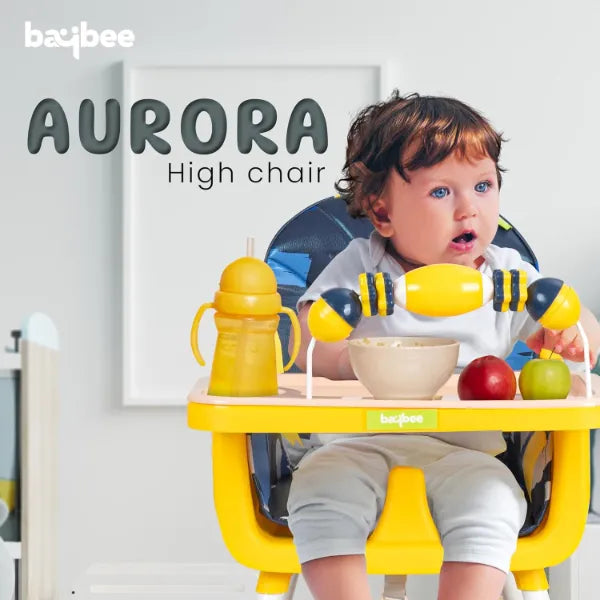 Baybee Aurora Convertible Baby High Chair for Kids - Dark Blue/Yellow alternate