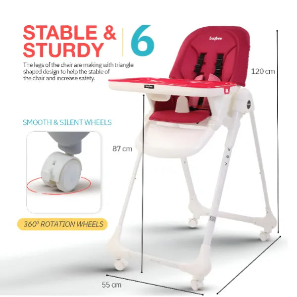 Baybee 2 in 1 Convertible Baby High Chair for Kids- Purple