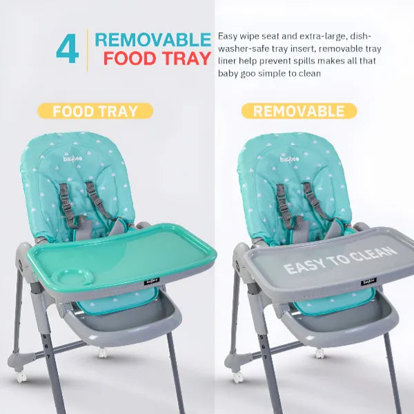 Baybee 2 in 1 Convertible Baby High Chair for Kids- Green alternate