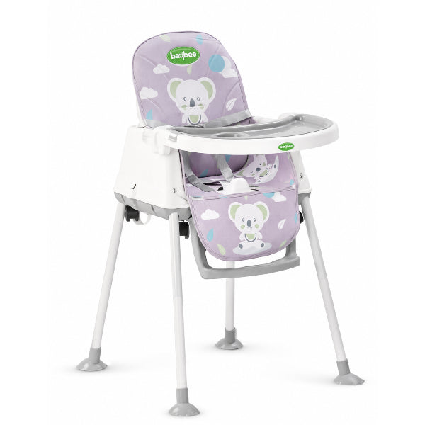 Baybee 4-In-1 Nuvella Convertible Baby High Chair For Kids With Feeding Tray & Booster Seat – Grey