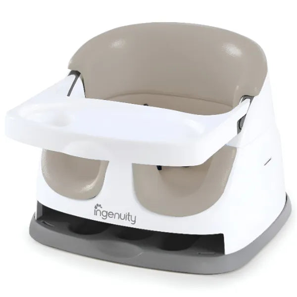 Ingenuity Baby Base 2-in-1 Booster Feeding and Floor Seat with Self-Storing Tray - Cashmere