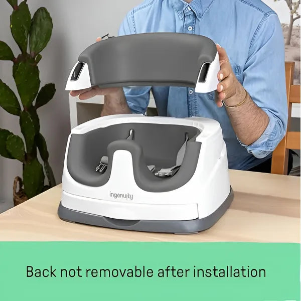 Ingenuity Baby Base 2-in-1 Booster Feeding and Floor Seat with Self-Storing Tray - Slate alternate