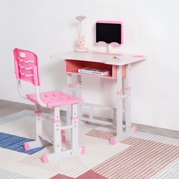 Multifunctional Hight Adjustable Study Desk With Chair - Pink Color alternate