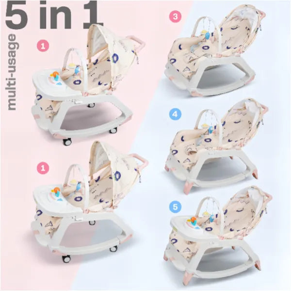 Baybee 5 in 1 Baby Rocker and Booster Seat -Pink alternate