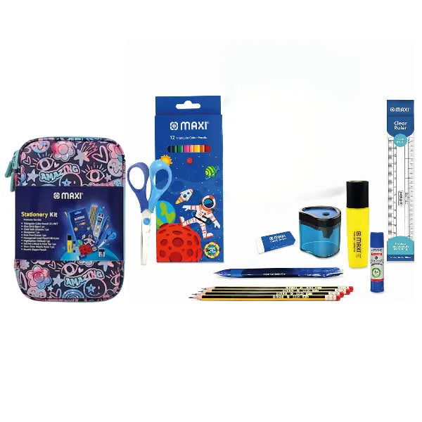 Maxi Double Zipper Stationery Set
