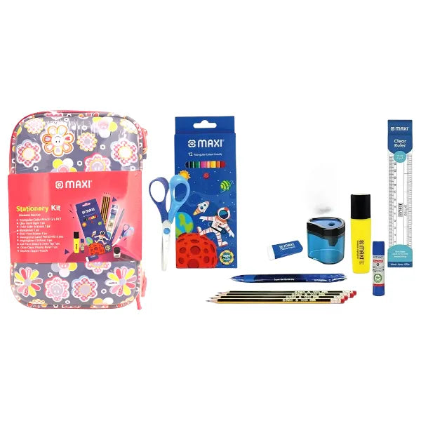 Maxi Student Stationery Pack With Double Zipper Pouch