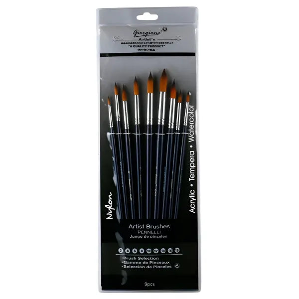 Giorgione G-618 Artist Round Brush 9 Pcs Set For Painting
