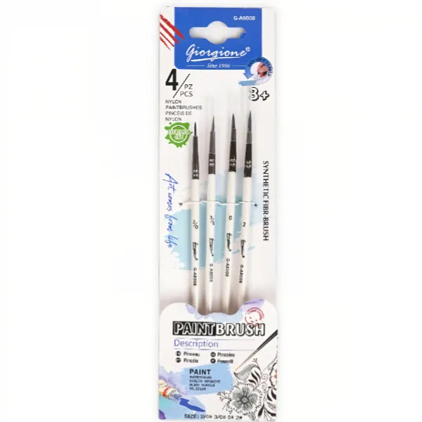 Giorgione Synthetic Paint brush Set-Pack Of 4  (BHAM34)