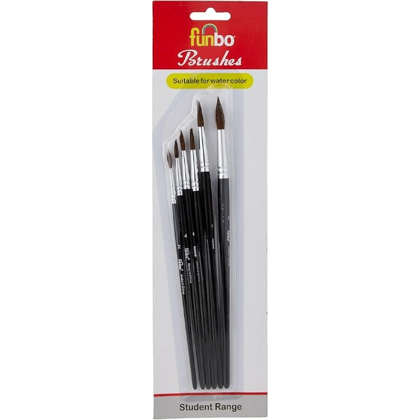 Funbo Student Range 6-Piece Watercolor Brush Set