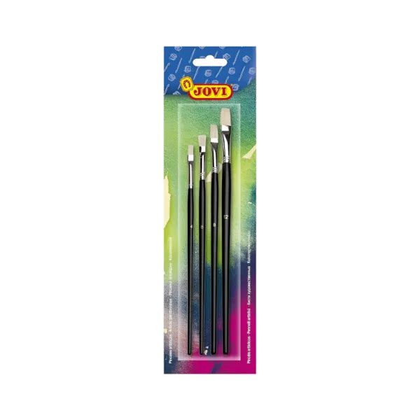Jovi Soft Hair Flat Painting Brush -Pack Of 4 Pieces