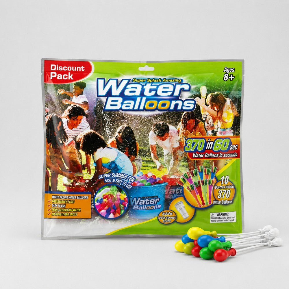 Water Balloons – 370 Pieces With Quick-Connect Adapter