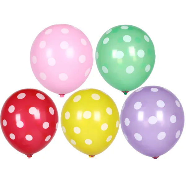 Party Decoration Multi Color Dot Balloons-Pack Of 20 Pieces