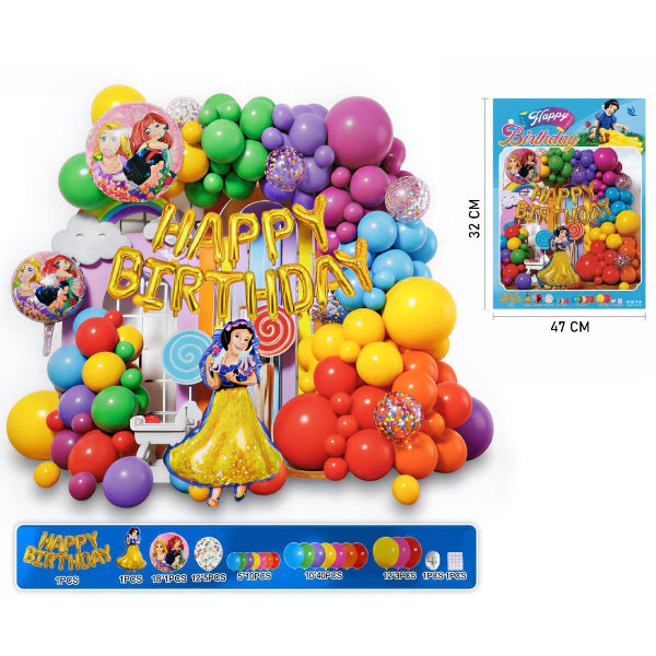 Disney Princess Birthday Balloon Arch Kit – Ariel, Belle & Snow White Edition