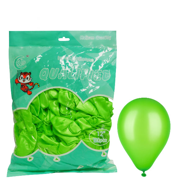 Party Decoration Latex Balloons-Pack Of 100 Pieces- Metallic Light Green Color (Uninflated)