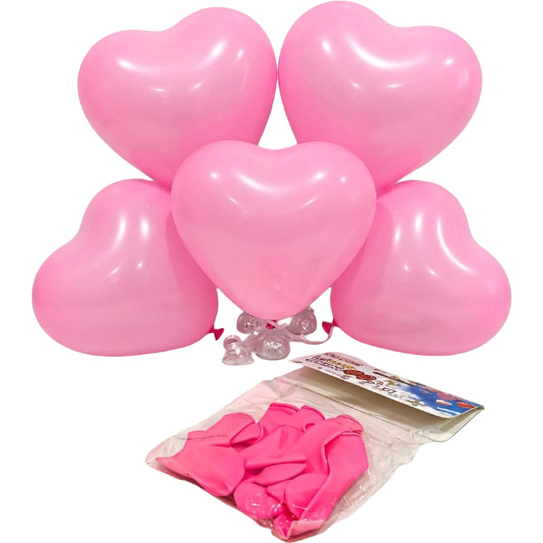 Party Heart Shape Balloons – Pack Of 25, Pink, 12 Inch, Non-Inflated