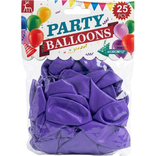 Party Latex Balloons – Pack Of 25, Purple, 12 Inch, Non-Inflated alternate