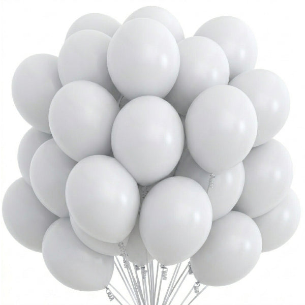 Party Latex Balloons – Pack Of 25, White, 12 Inch, Non-Inflated