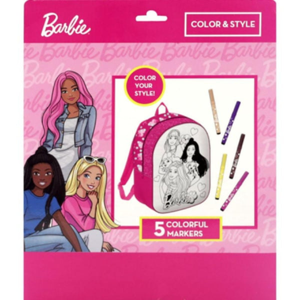 Barbie Color & Style Coloring Activity Backpack Set With 5 Color Markers, Age 3+ alternate